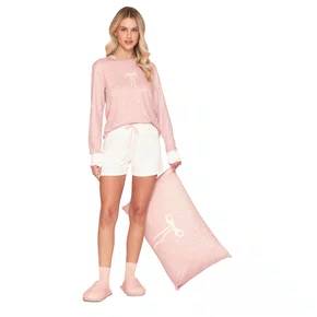 Pijama Manga Longa e Short Lovely Lua Lua