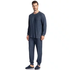 Pijama Masculino Cashmere Longo Marinho Tombini