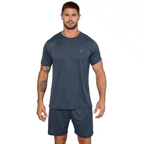 Pijama Masculino Curto Poliamida Mescla Preto Up Man