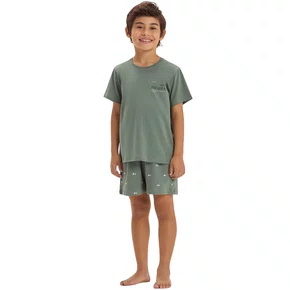 Pijama Masculino Kids Malha Vespa Verde Cor com Amor