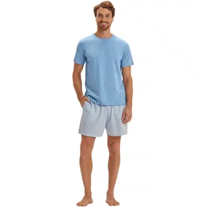 Pijama Masculino Malha Listras Azul Cor com Amor