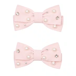Presilha Laços Bordados Rosa Baby Pituchinhus