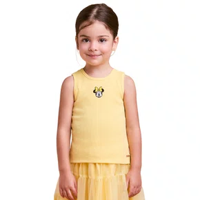 Regata Canelada Minnie Amarelo Anime