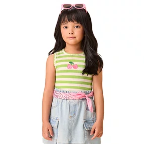 Regata Listrada Patch Ursinhos Cherry Verde e Pérola Momi