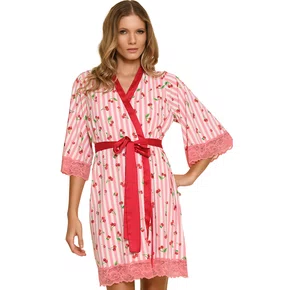 Robe Estampa Cereja Rosa Miss Victtoria