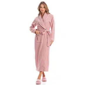 Robe Olivia Soft Bordado Rosa Cha Daniela Tombini