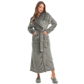 Robe Petala Longo Cinza Daniela Tombini