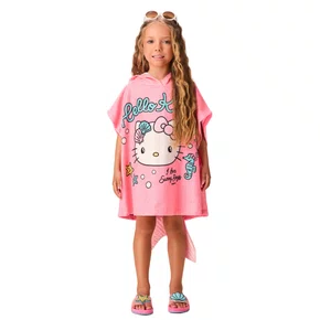 Roupão Hello Kitty com Calda Rosa Neon Momi