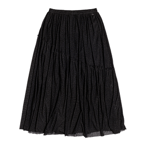 Saia Midi Tule Flocado Panter Preto I Am