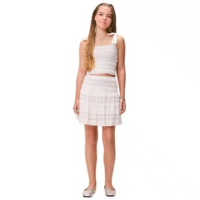 Saia Renda Frufru Branco Authoria