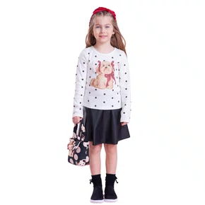 Saia Short Evasê Courino Preto Pituchinhus