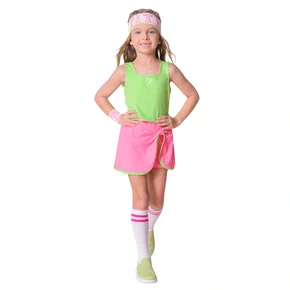 Saia Short Light Laços Rosa Neon Pituchinhus