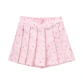 Saia Short Pregas Estampado Mini Floral Pituchinhus