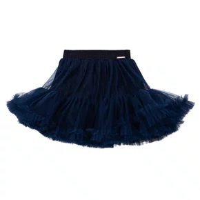 Saia Short Tule Babado Frufru Marinho Pituchinhus