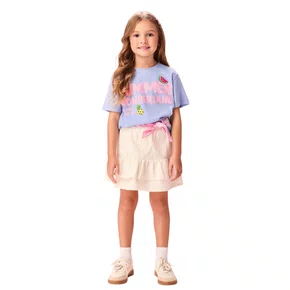 Saia Shorts Sarja Babadinhos Off White Momi