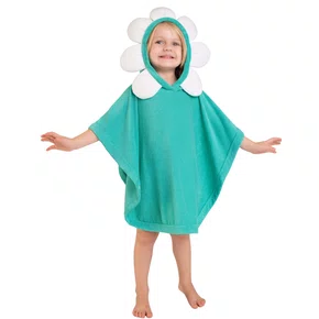 Saida de Banho Atoalhada Flor Verde Agua dedeka