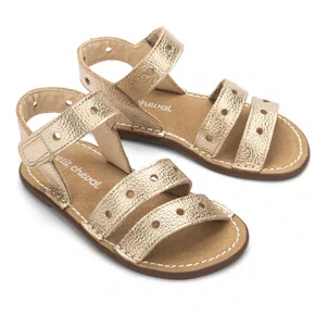 Sandália Aquarela Dore Dourada Petit Cheval