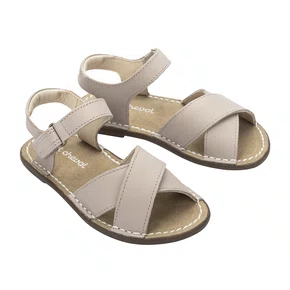 Sandália Fantoche Couro Rose Petit Cheval