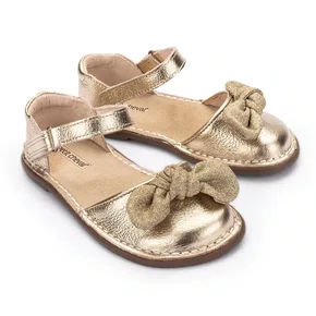 Sapatilha Ciranda Couro Laço Dore Dourado Petit Cheval