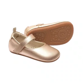Sapatilha Couro Dolly Metalic Salmon Tip Toey Joey