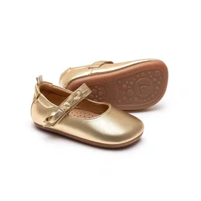 Sapatilha Couro Dorothy Metal Gold Tip Toey Joey