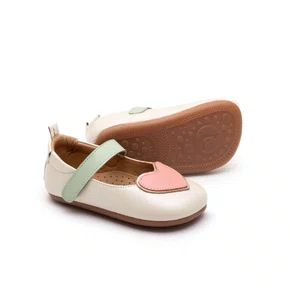 Sapatilha Couro Heart Antique White e Pink Lake Tip Toey Joey