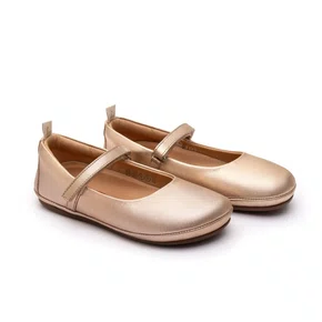 Sapatilha Couro Marie Metalic Salmon Tip Toey Joey