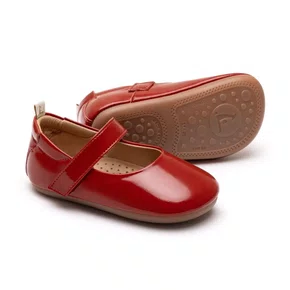 Sapatilha Couro Verniz Dolly  Vermelho Patent Red Tip Toey Joey