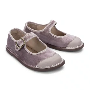 Sapato Espadrille Couro Veludo Rosê Petit Cheval