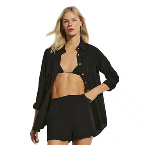 Short Lisos Hermosa Preto Cia Maritima