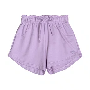 Short Moletom Comfy Coraçãozinho Lilas Momi