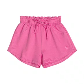 Short Moletom Comfy Coraçãozinho Rosa Cherry Momi