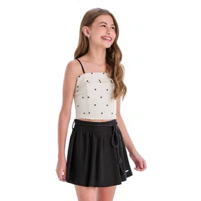 Short Saia Linho Preto Vanilla