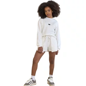 Shorts Moletinho Branco Cristais Vanilla Cream