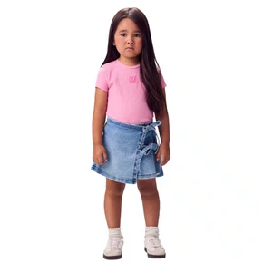 Shorts Saia Jeans Pregase Laço Animê