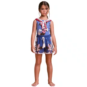 Shorts Saida de Praia Minnie Navy Anime