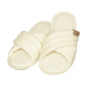Slider Feminino com Tiras Cruzadas Off White Lua Luá
