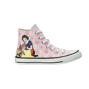 Tenis Cano Alto Rosa Branca de Neve All Star