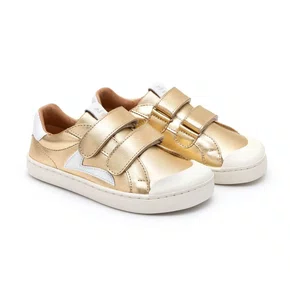 Tênis Couro Hopper Kids Dourado Metal Gold Tip Toey Joey