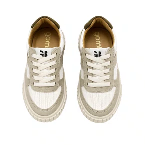 Tenis Topspin Branco Grafite e Verde Gambo