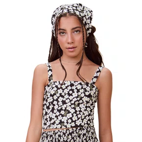 Top Textura Florzinhas Preto  I Am