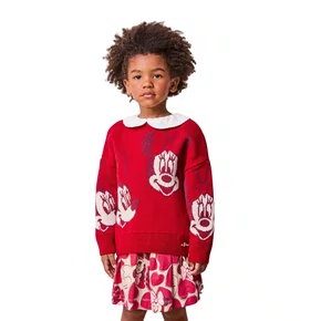 Tricot Multi Minnie Vermelho Anime