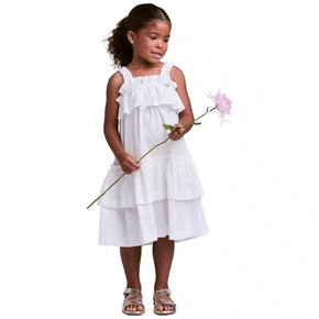 Vestido Algodão Babados Off White Anime