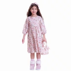 Vestido Algodão Cavalinhos e Poá Bolsos Pituchinhus
