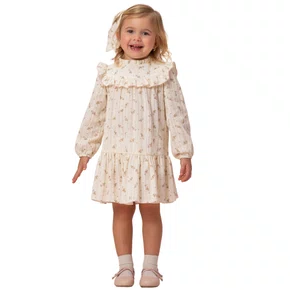 Vestido Algodão Florzinhas Creme Petit Cherie