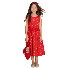 Vestido Algodão Lacinhos Vermelho Pituchinhus