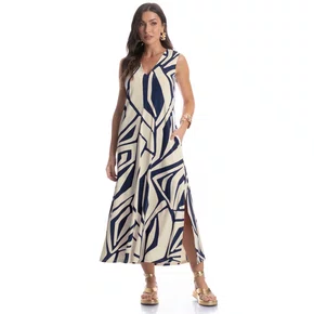 Vestido Azzura Com Bolsos Marinho Daniela Tombini