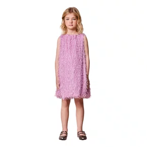 Vestido Balone Franjas E Brilho Lilas Anime