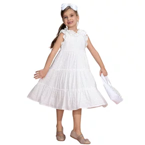 Vestido Broderi Babados Cristal Off Pituchinhus