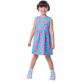 Vestido Comfy Malha Azul Joanas Rosa Bimbi